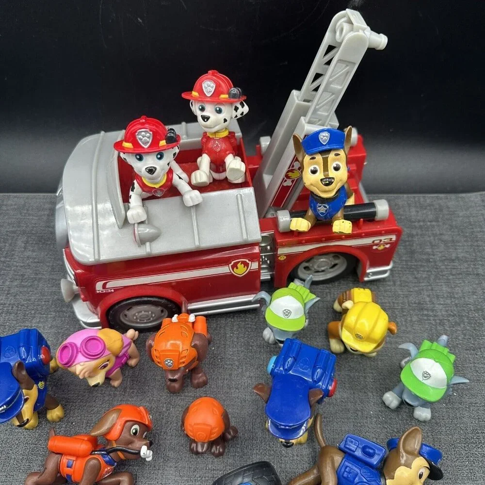 Paw Patrol Toy Lot Figures Vehicles Ryder Marshall Chase Skye Rubble Zuma
